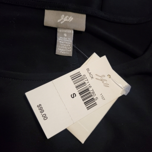 NWT J. Jill Black Midi Knit Dress Size Small, Stretch, Rope tie Belt - Picture 7 of 12